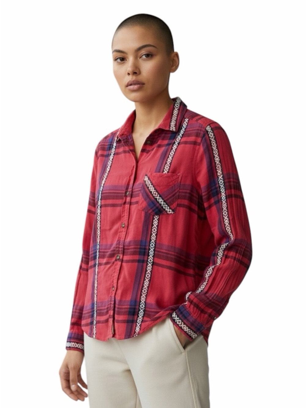 American Eagle•Red Plaid Button Down Shirt